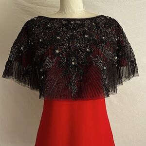 Exquisite Hand-Beaded and Bejeweled Caplet from Lotus Threads